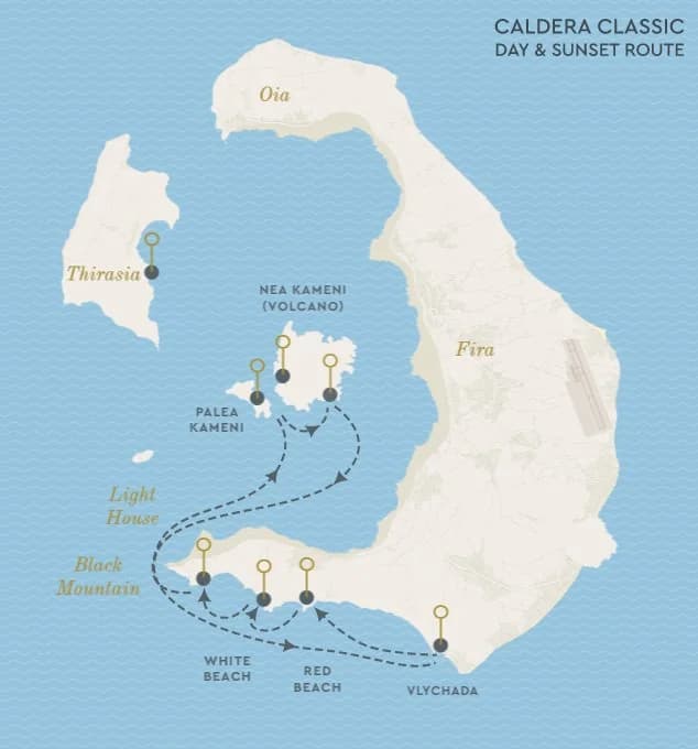 Map - Caldera Classic, Semi-Private Catamaran Cruise